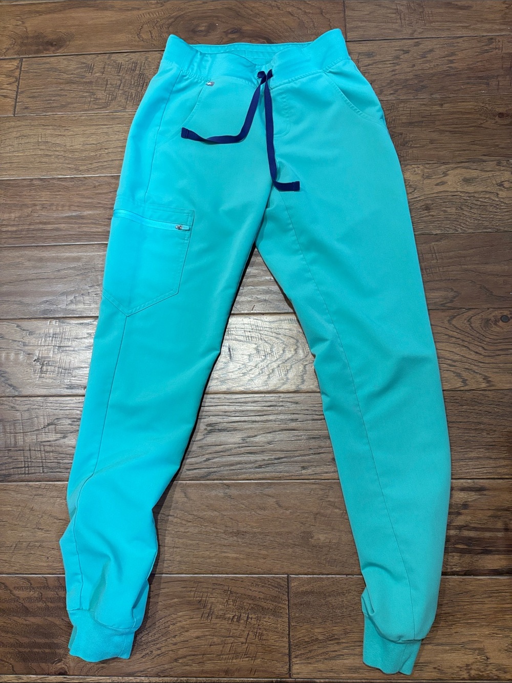 Fig’s Surgical Green with Purple Drawstring Jogger Scrub Pants